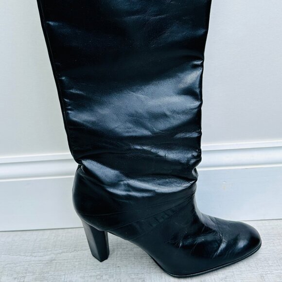 Diane Von Furstenberg Shoes - Diane Von Furstenberg tall black heel boots 10, Pull On